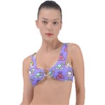 Cloud Seamless Pattern Ring Detail Bikini Top
