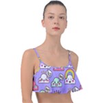 Cloud Seamless Pattern Frill Bikini Top