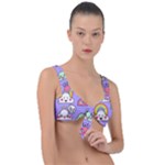 Cloud Seamless Pattern Front Tie Bikini Top