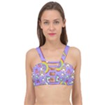 Cloud Seamless Pattern Cage Up Bikini Top