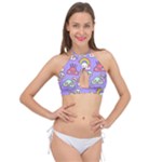 Cloud Seamless Pattern Cross Front Halter Bikini Top