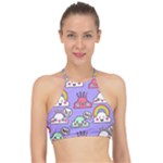 Cloud Seamless Pattern Halter Bikini Top
