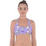 Cloud Seamless Pattern Cross Back Hipster Bikini Top 