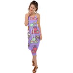 Cloud Seamless Pattern Waist Tie Cover Up Chiffon Dress