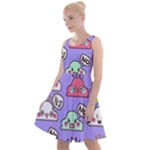Cloud Seamless Pattern Knee Length Skater Dress