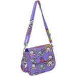 Cloud Seamless Pattern Saddle Handbag