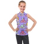 Cloud Seamless Pattern Kids  Sleeveless Polo T-Shirt