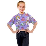 Cloud Seamless Pattern Kids Mock Neck T-Shirt