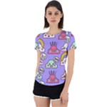 Cloud Seamless Pattern Back Cut Out Sport T-Shirt