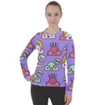 Cloud Seamless Pattern Women s Pique Long Sleeve T-Shirt