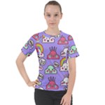 Cloud Seamless Pattern Women s Sport Raglan T-Shirt