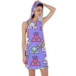 Cloud Seamless Pattern Racer Back Hoodie Dress