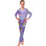 Cloud Seamless Pattern Kids  Satin Long Sleeve Pajamas Set
