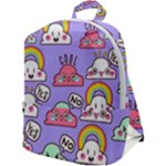 Cloud Seamless Pattern Zip Up Backpack