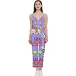 Cloud Seamless Pattern V-Neck Camisole Jumpsuit