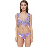 Cloud Seamless Pattern Low Cut Ruffle Edge Bikini Set
