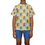 American Golden Ancient Totems Kids  Short Sleeve Swimwear