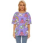 Cloud Seamless Pattern Oversized Basic T-Shirt