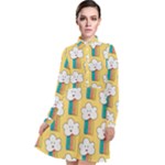 American Golden Ancient Totems Long Sleeve Chiffon Shirt Dress