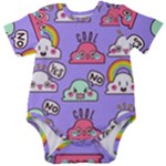 Cloud Seamless Pattern Baby Short Sleeve Bodysuit