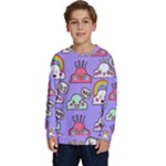 Cloud Seamless Pattern Kids  Crewneck Sweatshirt