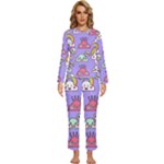 Cloud Seamless Pattern Womens  Long Sleeve Lightweight Pajamas Set