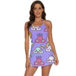 Cloud Seamless Pattern 2-in-1 Flare Activity Dress