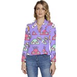 Cloud Seamless Pattern Women s Long Sleeve Revers Collar Cropped Jacket