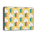 Smile Cloud Rainbow Pattern Yellow Deluxe Canvas 16  x 12  (Stretched) 