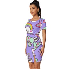 Fitted Knot Split End Bodycon Dress 