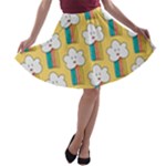 American Golden Ancient Totems A-line Skater Skirt