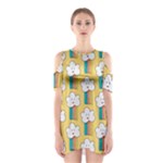 American Golden Ancient Totems Shoulder Cutout One Piece Dress