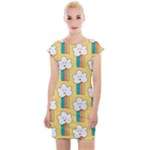 American Golden Ancient Totems Cap Sleeve Bodycon Dress