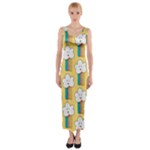American Golden Ancient Totems Fitted Maxi Dress