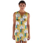 American Golden Ancient Totems Wrap Front Bodycon Dress