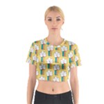 American Golden Ancient Totems Cotton Crop Top