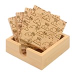 Cloud Seamless Pattern Bamboo Coaster Set