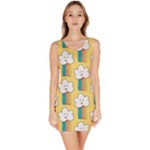 Smile Cloud Rainbow Pattern Yellow Bodycon Dress