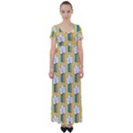 American Golden Ancient Totems High Waist Short Sleeve Maxi Dress