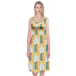 American Golden Ancient Totems Midi Sleeveless Dress