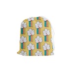 Smile Cloud Rainbow Pattern Yellow Drawstring Pouch (Medium)
