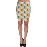 Smile Cloud Rainbow Pattern Yellow Bodycon Skirt
