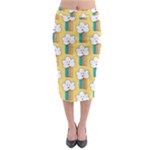 American Golden Ancient Totems Midi Pencil Skirt