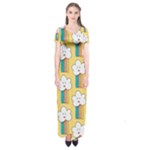 American Golden Ancient Totems Short Sleeve Maxi Dress