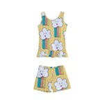 American Golden Ancient Totems Kids  Boyleg Swimsuit