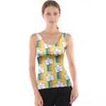 Smile Cloud Rainbow Pattern Yellow Women s Basic Tank Top