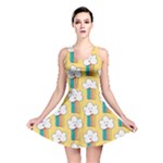 Smile Cloud Rainbow Pattern Yellow Reversible Skater Dress
