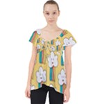 American Golden Ancient Totems Lace Front Dolly Top