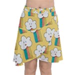 American Golden Ancient Totems Chiffon Wrap Front Skirt