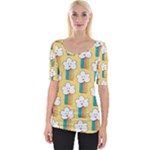 American Golden Ancient Totems Wide Neckline T-Shirt